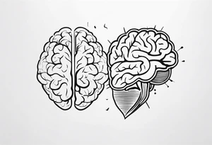 Picture of a heart and brain to represent oneself tattoo idea