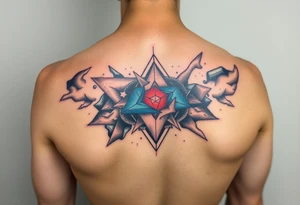 cover up tattoo inspired by the galaxy that is geometric and medium sized tattoo idea