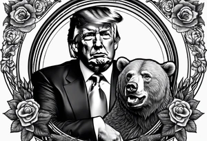 Donald trump riding bear tattoo idea