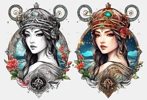 Libra with nord compass tattoo idea