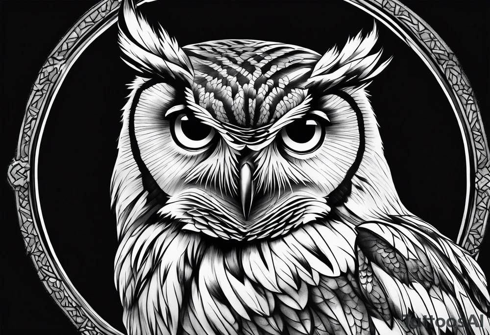 A sad owl tattoo idea