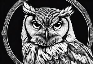 A sad owl tattoo idea