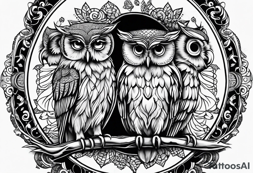 Cute Owls. Hear no evil, see no evil, speak no evil tattoo idea