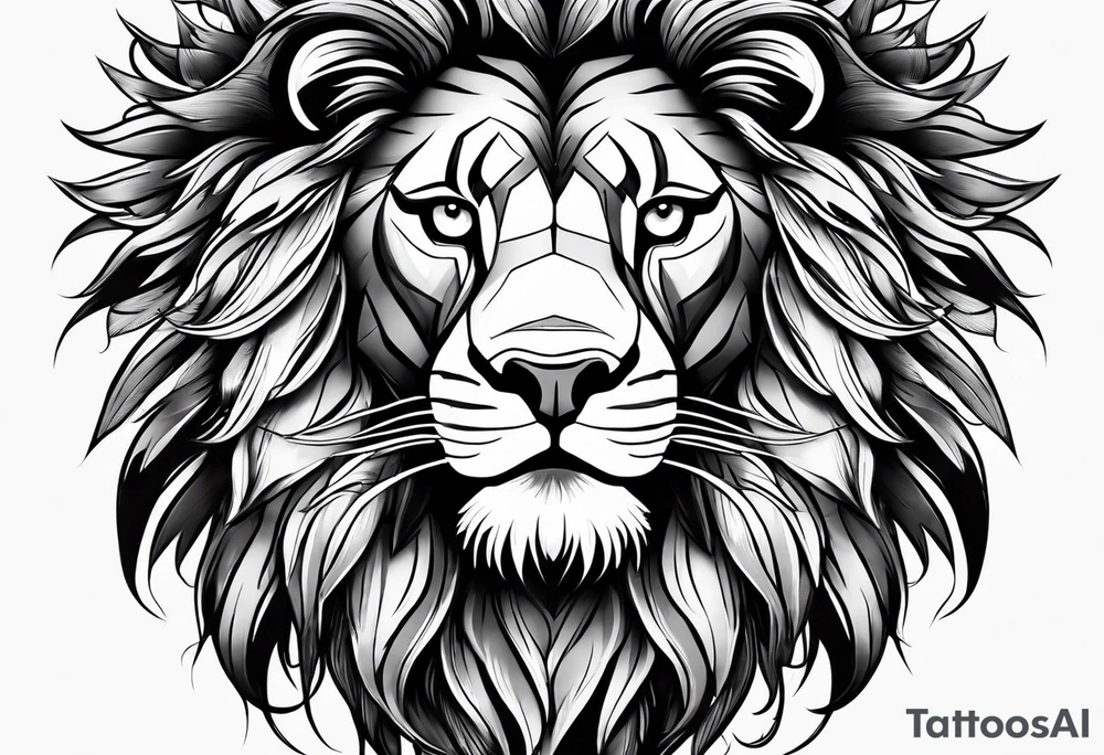 Feather lion tattoo idea