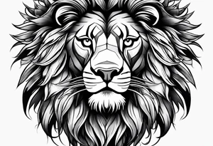 Feather lion tattoo idea