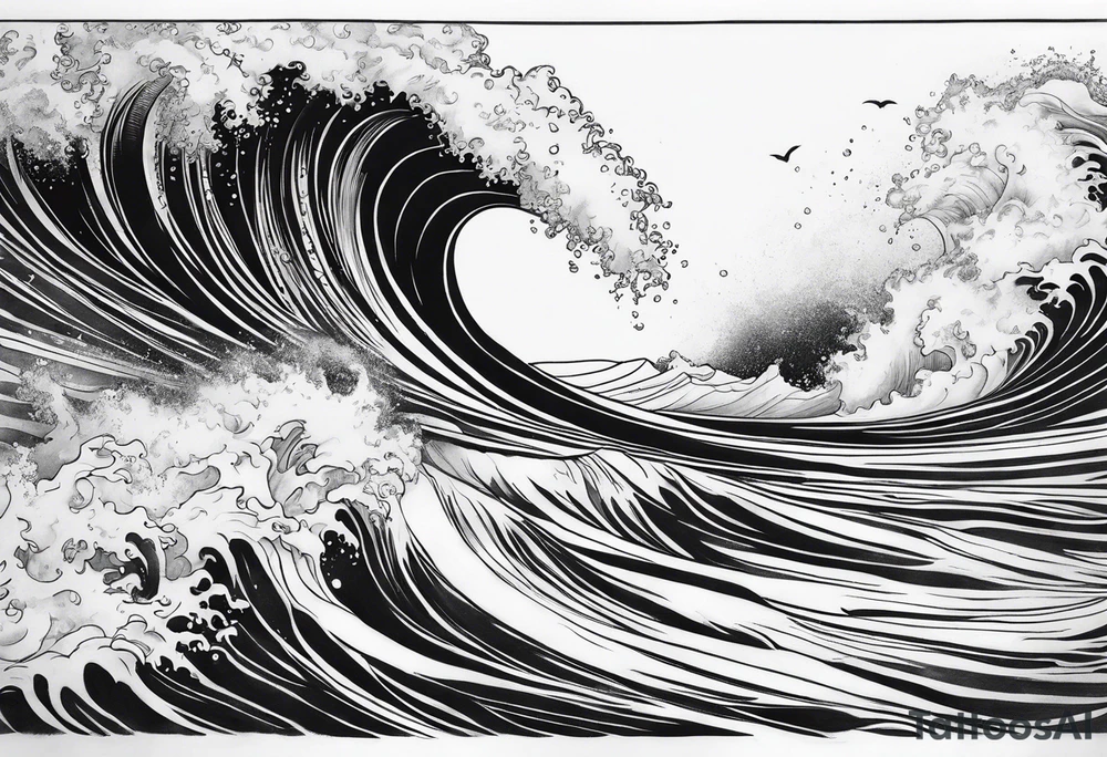 rough ocean tattoo idea