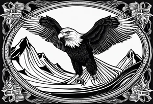 i want a tattoo that shows my passion for snowboarding that will match my traditional American tattoo that is an eagle fighting a snake tattoo idea