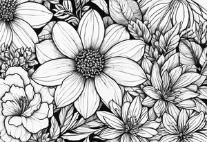 April flower, November flower, July flower, may flower, November flower, December flower, August flower tattoo idea