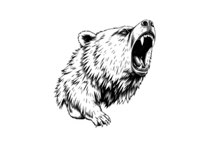 roaring bear,landscape. tattoo idea