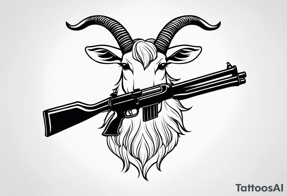 capricorn with sunglasses and shotgun tattoo idea