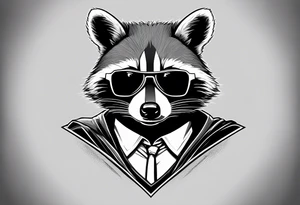 raccoon wearing a Superman t-shirt tattoo idea