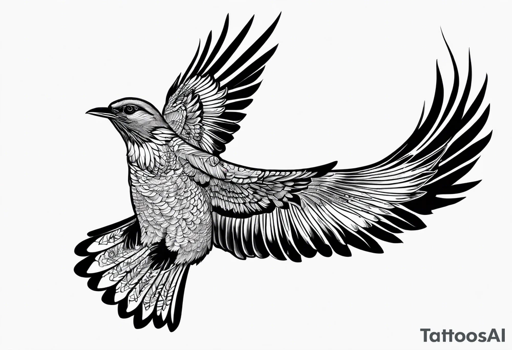 Flying vrow tattoo idea