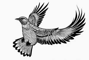 Flying vrow tattoo idea