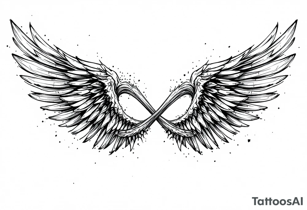 Infinity Loop made of wings tattoo idea