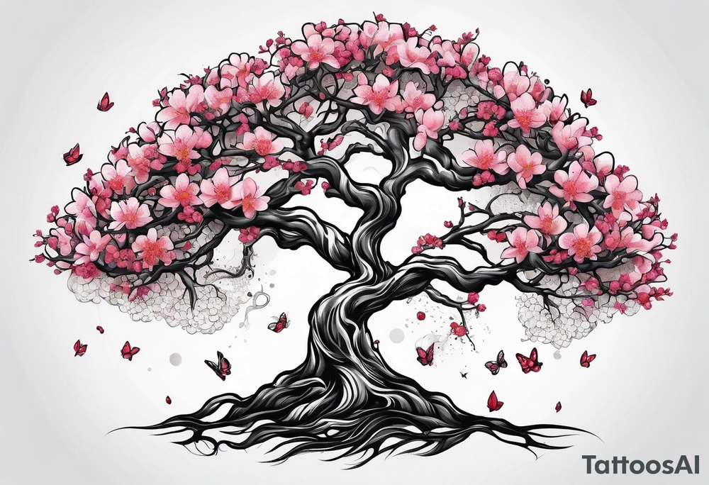 Tree of life cherry blossoms tattoo idea