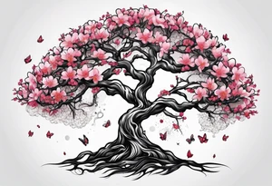 Tree of life cherry blossoms tattoo idea