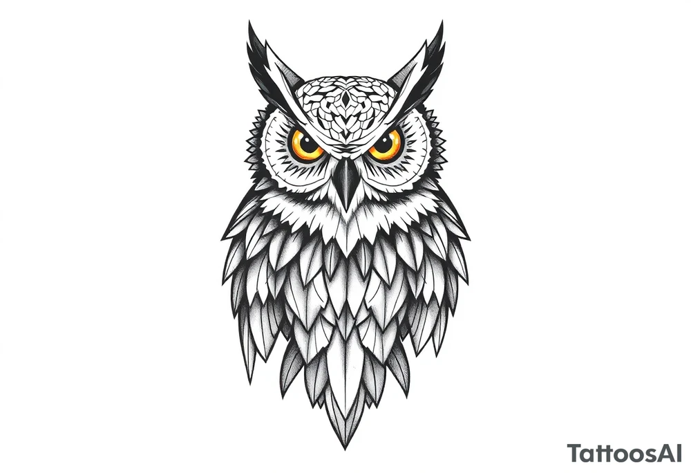 Geometric owl tattoo idea