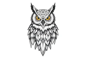 Geometric owl tattoo idea
