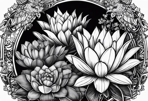 Fenix ,  cactos e árvore da vida por do sol braço parte de cima tattoo idea
