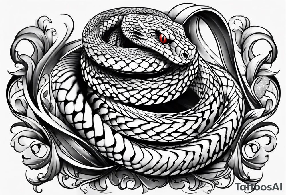 snake vertical tattoo idea