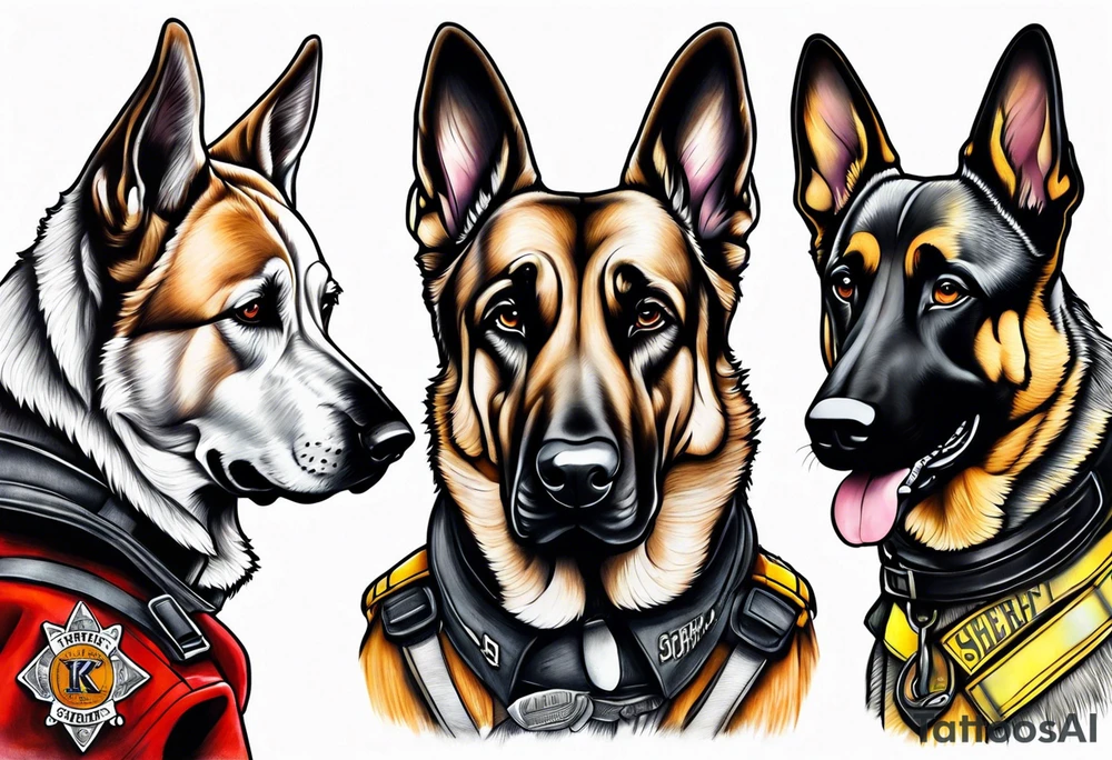 sheriff k-9 sgt, paramedic, firefighter tattoo idea