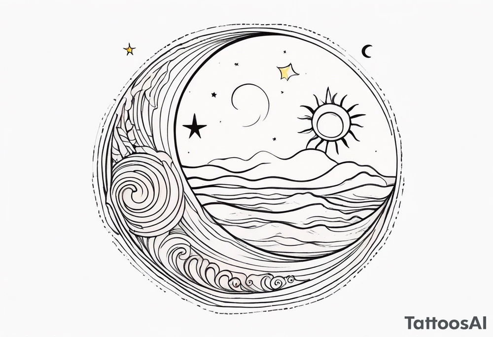 Moon and sun tattoo idea