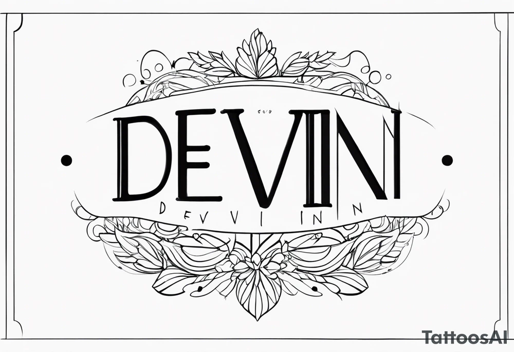 using my husbands name 'devin' can you create a thin line script tattoo tattoo idea