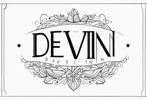 using my husbands name 'devin' can you create a thin line script tattoo tattoo idea