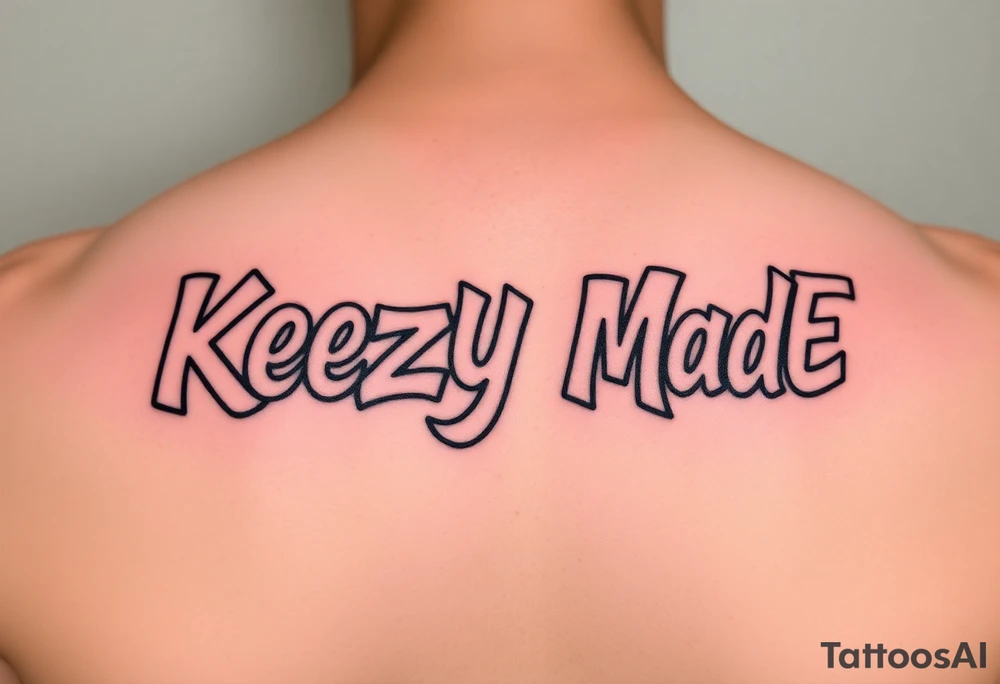 Rounded bubble graffiti style lettering  (KeezY MadE) tattoo idea