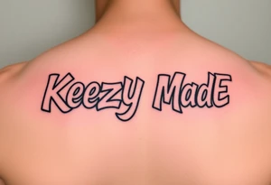 Rounded bubble graffiti style lettering  (KeezY MadE) tattoo idea