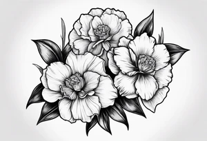 Two carnations and Two daffodils tattoo idea