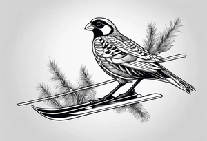 Partridge on skis with pit vipers tattoo idea