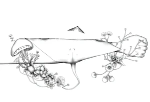 stingray, coral, jellyfish tattoo idea
