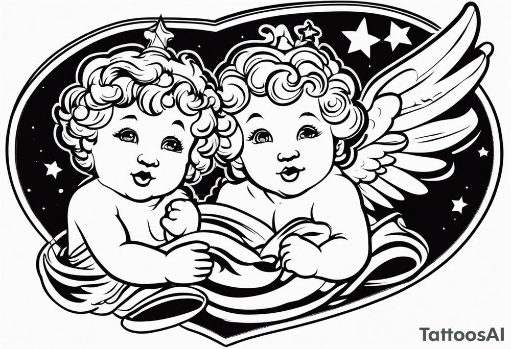two cherubs tattoo idea