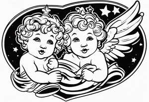 two cherubs tattoo idea