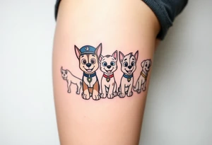 full squad of paw patrol tattoo idea