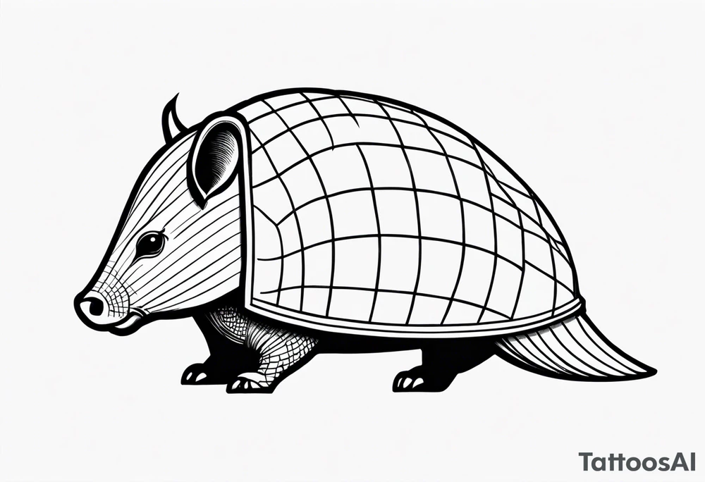 cute armadillo tattoo idea
