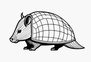 cute armadillo tattoo idea