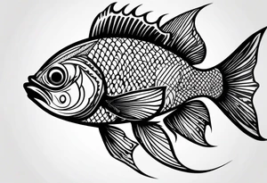 Pinstripe fish tattoo idea