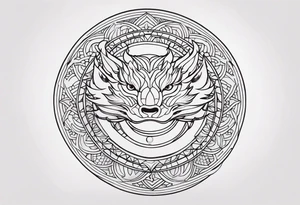 Dragon outside Mandala tattoo idea