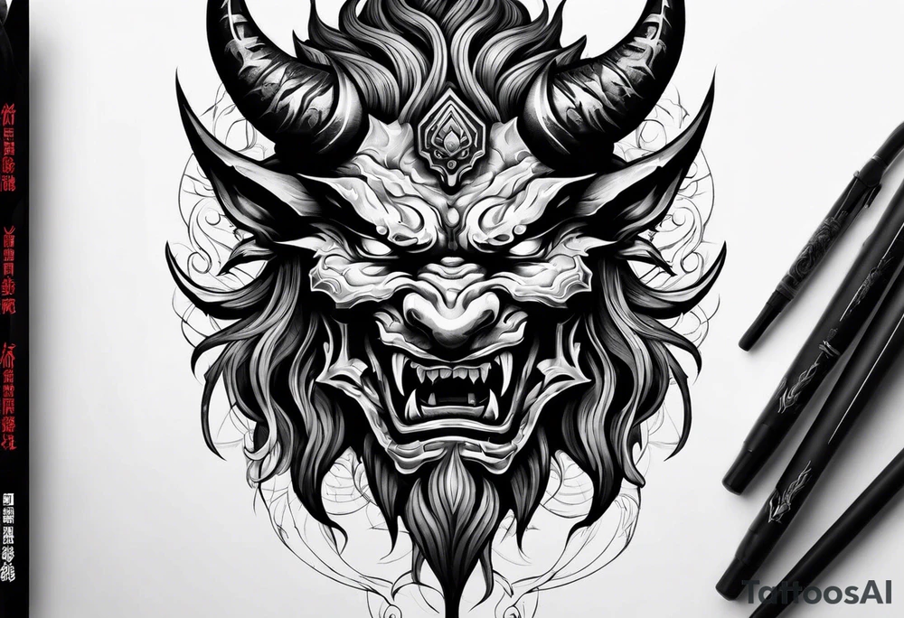 Oni demon tattoo idea