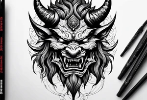 Oni demon tattoo idea