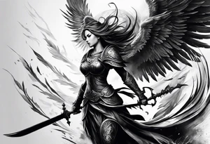 Angelic battle tattoo idea