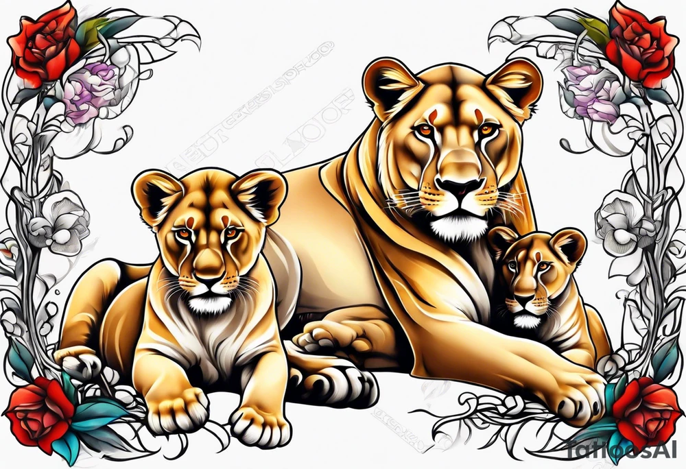 Lioness & Cubs tattoo idea