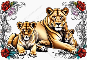 Lioness & Cubs tattoo idea