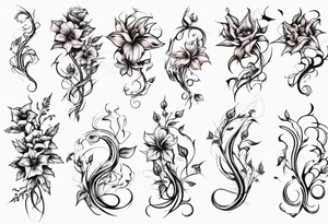 nature, flowers, vines tattoo idea