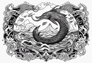 Sea mythical creatures scary tattoo idea