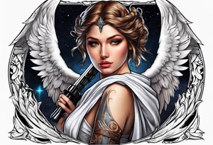 Angel with a lightsaber tattoo idea