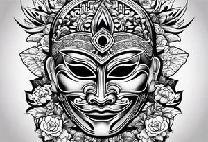 Japanese mask tattoo idea