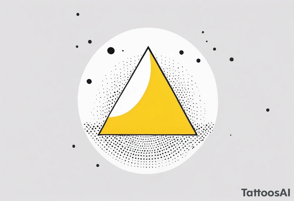 simple sunshine made of black dots with a triangle incorporated somewhere tattoo idea